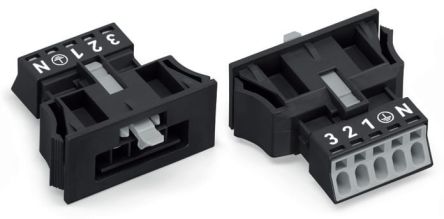WAGO 890 Series Flush Lighting Connector Male Cage Clamp, 5-Pole, 13A, 5-Way, IP20, IP40