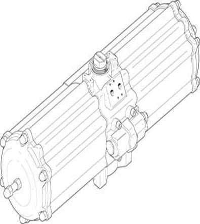 Festo DAPS Series 8.4 bar Single Acting Action Rotary Actuator, 90 °