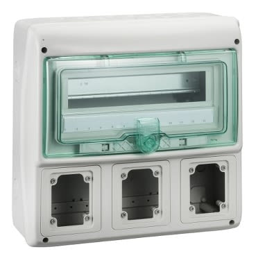 Schneider Electric Mureva Light Grey Smooth Polymer Electrical Enclosure, IEC, IP65, Surface Mount, 1 Gangs 335 mm 340mm