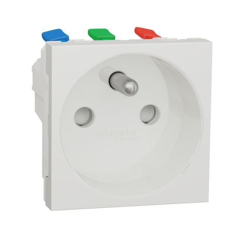 Schneider Electric White 1 Gang Power Socket, 16A Indoor, French 2P