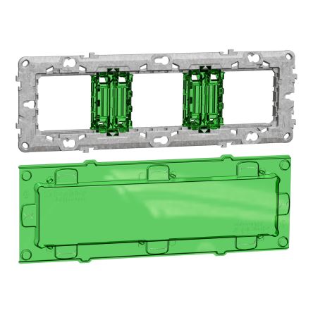 Schneider Electric Transparent, Green 3 Gang Frame