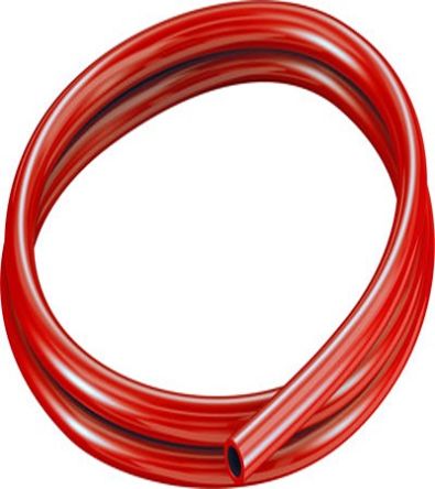 Festo Red Thermoplastic Elastomer Round Plastic Tube x 12 mm OD x 8 mm ID x 4 mm