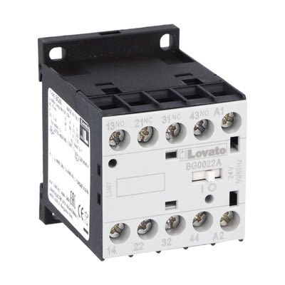 Lovato Auxiliary Contact, 4 Contact, 2 NC/2 NO, BG00, DIN, 10 A, 11BG0022A23060