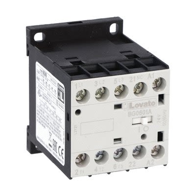 Lovato BG06 Contactor, 220V Coil, 3-Pole, 3 kW, 1 NC, 690V