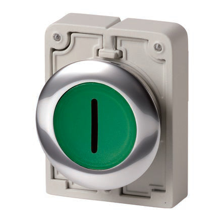 Eaton M30C-FDRL-G-X1 Series Green Rastend Push Button Switch, 30.5 mm Cutout, IP69, IP67, IP66