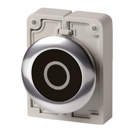 Eaton RMQ Titan M30 Series Push Button Switch, Maintained, Panel, 30.5 mm Cutout, Black LED, IP66, IP67, IP69K
