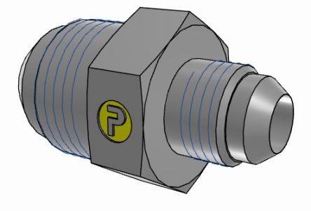 Parker 10-6HMTXS Hydraulic Fitting Male, Steel, 0.88 in Hose ID