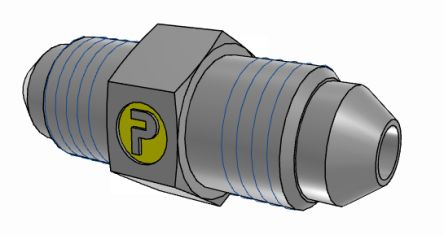 Parker 4HMTXS Hydraulic Fitting Male, 37 °, Steel, 0.44 in Hose ID