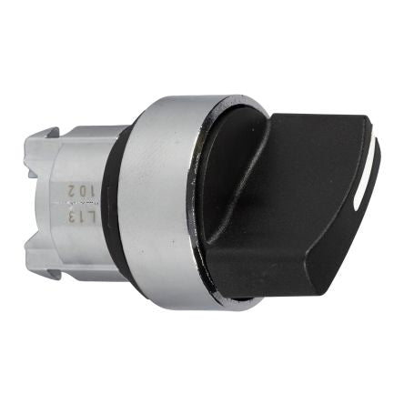 Schneider Electric Harmony Series 2 Position Selector Switch Head, 22 mm Cutout, Black Handle, IP67, IP69K, IP69