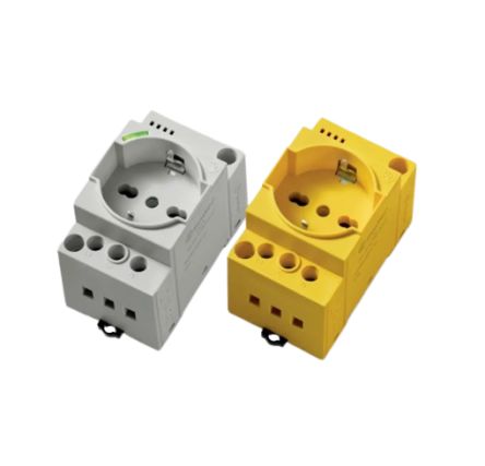 Finder 7U Yellow, Grey Power Socket, 16A, French, Schuko, Italian