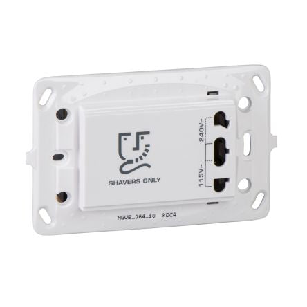 Schneider Electric Unica White 1 Gang Shaver Socket Indoor, Razor Socket
