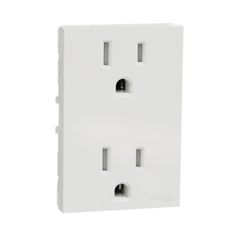 Schneider Electric, Unica IP20 White Socket, 2P+PE, Rated At 15A, 250V