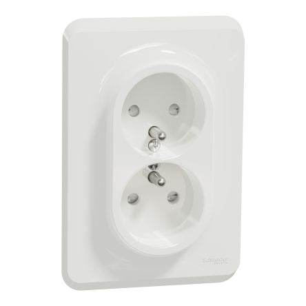 Schneider Electric, Unica IP4X White Socket, 2P+PE, Rated At 16A, 250V