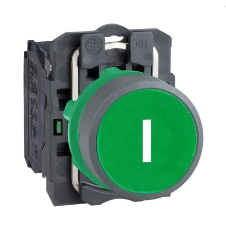 Schneider Electric Harmony Series Push Button Switch, Spring Return, Panel, 22 mm Cutout, 1 NO, IP66, IP67, 600 V dc 240