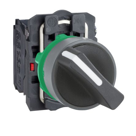 Schneider Electric Handle Selector Switch - (1 NO/1 NC) 22 mm Cutout Diameter 2 Positions