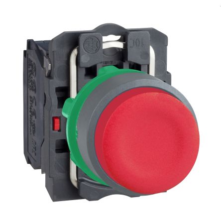 Schneider Electric Harmony Series Push Button Switch, Spring Return, Panel, 22 mm Cutout, 1 NC, IP66, IP67, 600 V dc 240