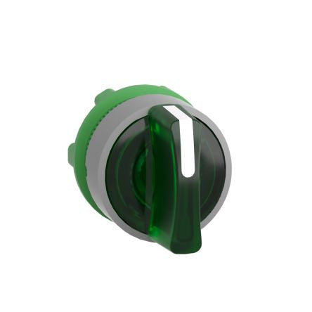 Schneider Electric Harmony Series 3 Position Illuminated Selector Switch Head, 22 mm Cutout, Green Handle, IP66, IP67
