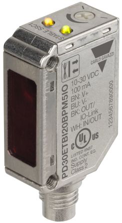 Carlo Gavazzi Diffuse Reflective Photoelectric Sensor, Rectangular Sensor