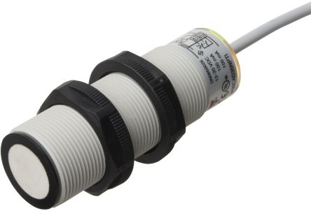Carlo Gavazzi UA30CAD35NKTI Threaded Barrel Ultrasonic Proximity Sensor UA30CAD, M18 3.5 m 100mA 0/10 V 30V 30 V dc