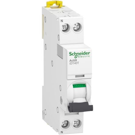 Schneider Electric Acti9 Acti9 iDT40 Miniature Circuit Breaker, 1-Pole, 16A, 230V ac AC, 4500 A Breaking Capacity