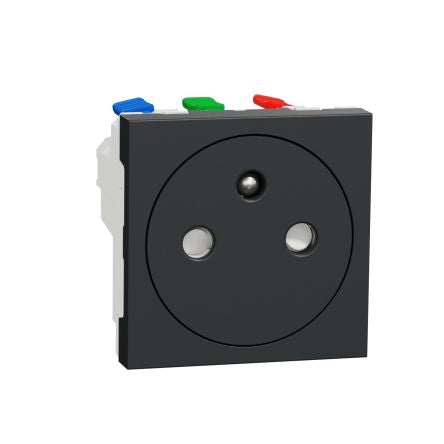 Schneider Electric Unica Anthracite 1 Gang Plug Socket, 16A Indoor, French 2P