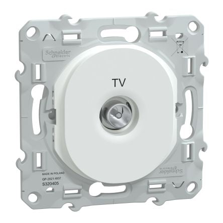 Schneider Electric IEC Plug White Male Socket, Flush
