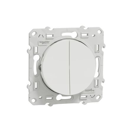 Schneider Electric Odace 2011 Series Push Button Switch, Spring Return, Panel, 22 mm Cutout, White LED, IP21D 250 V ac