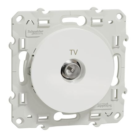 Schneider Electric IEC Plug White Male 1 Outlet Socket, Flush