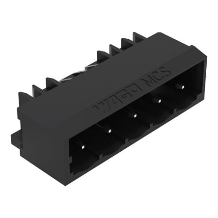 WAGO 231 Series Angled Horizontal and Vertical Mount PCB Header, 5 Contact(s), 5 mm Pitch, 1 Row, Shrouded