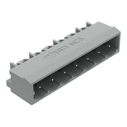 WAGO 231 Series Angled PCB PCB Header, 7 Contact(s), 5 mm Pitch, 1 Row, Shrouded