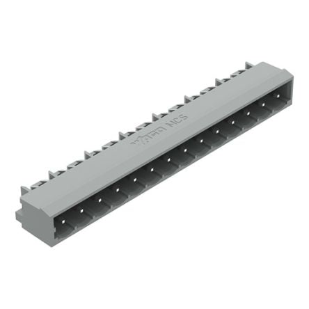 WAGO 231 Series Angled Horizontal and Vertical Mount PCB Header, 14 Contact(s), 5 mm Pitch, 1 Row, Shrouded