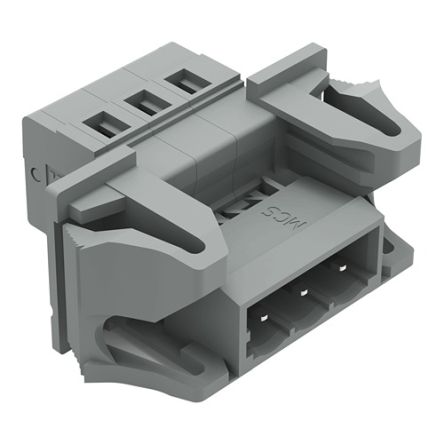 WAGO 231 Series Snap-in Pluggable Connector Male Cage Clamp, 3-Pole, 12A, 3-Way