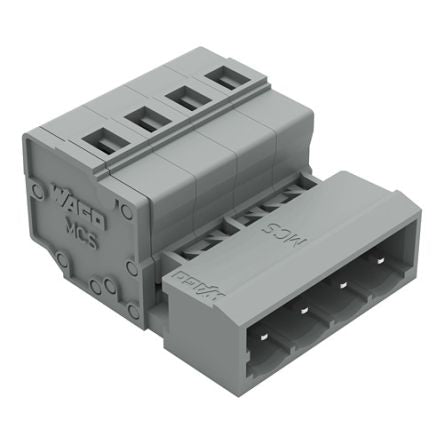WAGO 231 Series Snap-in Connector Male Cage Clamp, 4-Pole, 12A, 4-Way