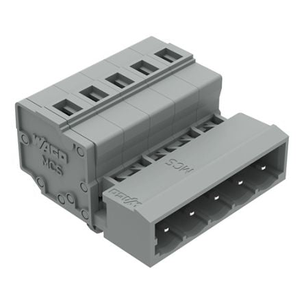 WAGO 231 Series Snap-in Connector Male Cage Clamp, 5-Pole, 12A, 5-Way