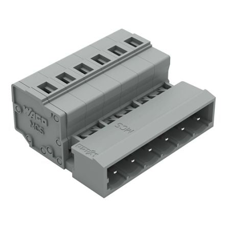 WAGO 231 Series Snap-in Pluggable Connector Male Cage Clamp, 6-Pole, 12A, 6-Way