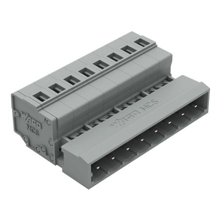 WAGO 231 Series Snap-in Pluggable Connector Male Cage Clamp, 8-Pole, 12A, 8-Way