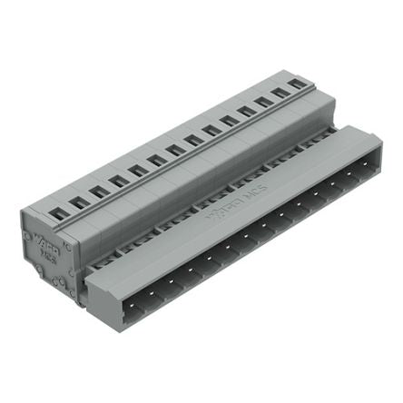 WAGO 231 Series Snap-in Pluggable Connector Male Cage Clamp, 14-Pole, 12A, 14-Way