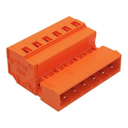 WAGO 231 Series Snap-in Pluggable Connector Male Cage Clamp, 6-Pole, 12A, 6-Way