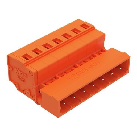 WAGO 231 Series Snap-in Pluggable Connector Male Cage Clamp, 7-Pole, 12A, 7-Way