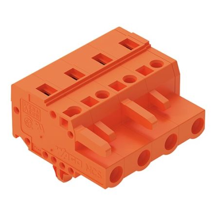 WAGO 231 Series Free Hanging Pluggable Connector Female Cage Clamp, 4-Pole, 16A, 4-Way