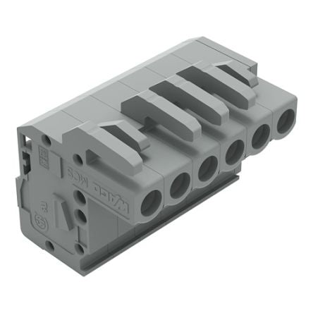 WAGO 232 Series Snap-in Pluggable Connector Female Cage Clamp, 6-Pole, 14A, 6-Way