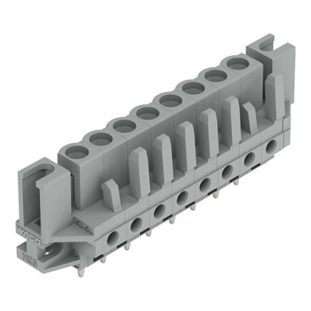 WAGO 232 Series Straight PCB PCB Header, 8-Contact, 1 Row, 5 mm Pitch Solder