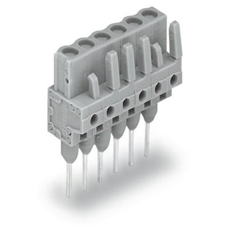 WAGO 232 Series Straight Rail PCB Connector, 6-Contact, 1 Row, 5 mm Pitch Socket