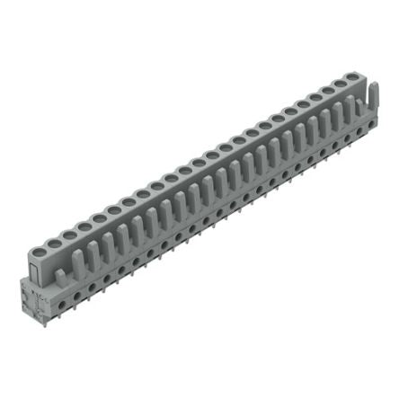 WAGO 232 Series Straight PCB PCB Header, 24-Contact, 1 Row, 5 mm Pitch Pin