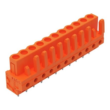 WAGO 232 Series Straight PCB PCB Header, 11-Contact, 1 Row, 5.08 mm Pitch Solder