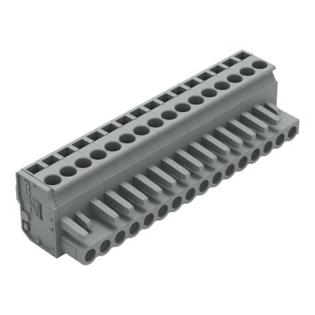 WAGO 232 Series Pluggable Connector Female Cage Clamp, 16-Pole, 14A, 16-Way