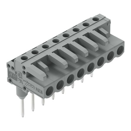 WAGO 232 Series Angled Rail PCB Connector, 8-Contact, 1 Row, 5 mm Pitch Socket