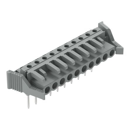 WAGO 232 Series Angled Rail PCB Connector, 10-Contact, 1 Row, 5 mm Pitch Solder