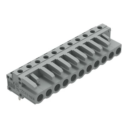 WAGO 232 Series Angled PCB PCB Header, 11-Contact, 1 Row, 5 mm Pitch Solder Pin