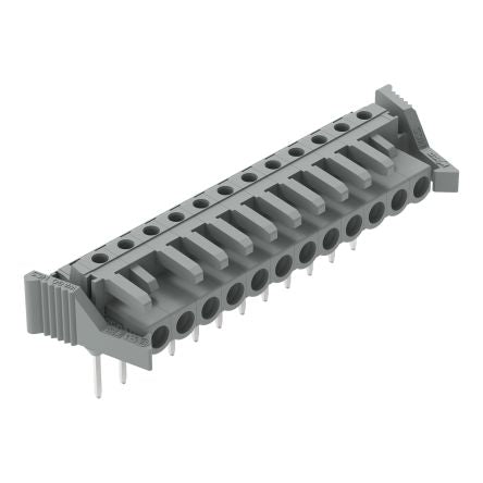 WAGO 232 Series Angled PCB PCB Header, 12-Contact, 1 Row, 5 mm Pitch Solder